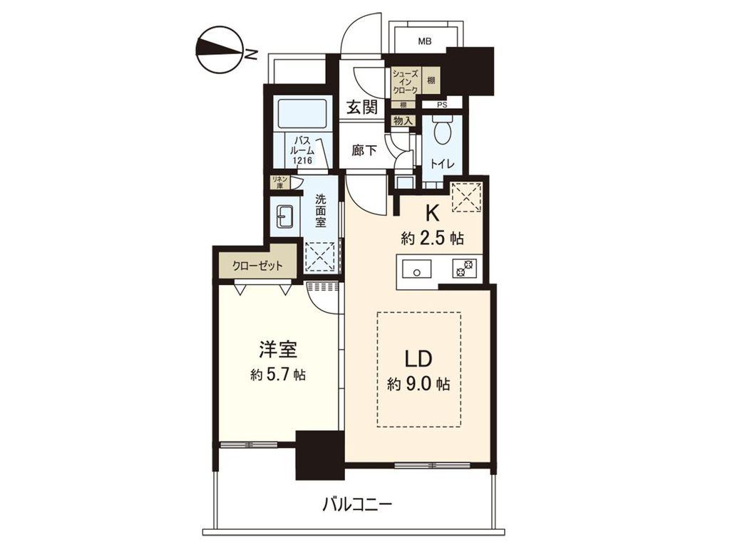 ザ・札幌タワーズ ウエストタワー(1LDK/8階)の間取り写真