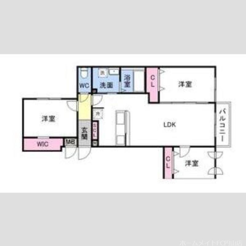 CERNE YAMAHANA(3LDK/3階)の間取り写真