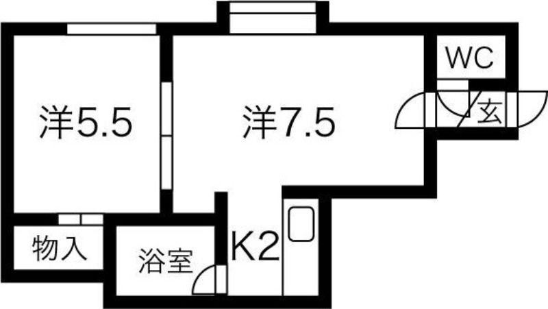 レスポール(1LDK/2階)の間取り写真