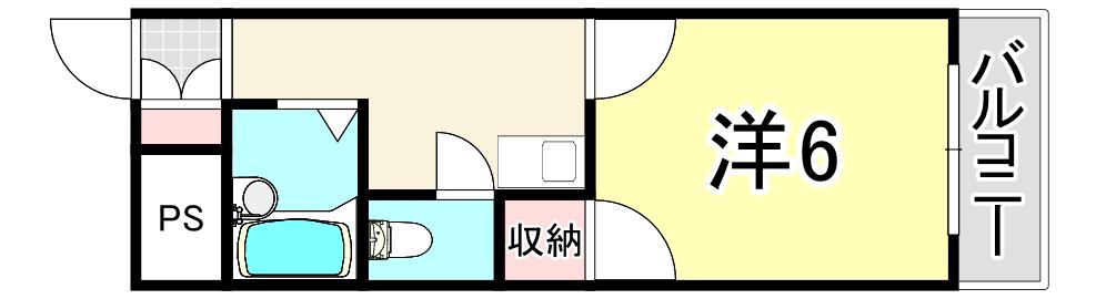 ハイツ24(1K/2階)の間取り写真