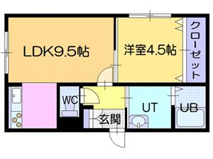 マルベリーフィールド24.2(1LDK/2階)の間取り写真