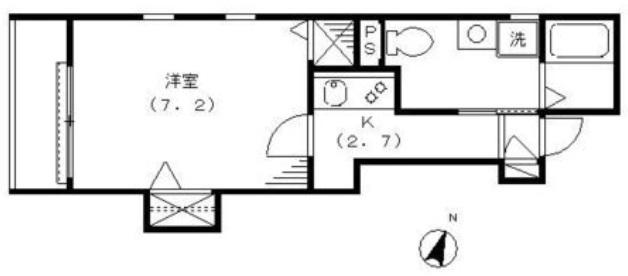 SOLEIL(1K/2階)の間取り写真