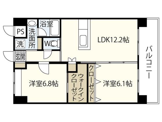 桜レジデンス横川(2LDK/7階)の間取り写真