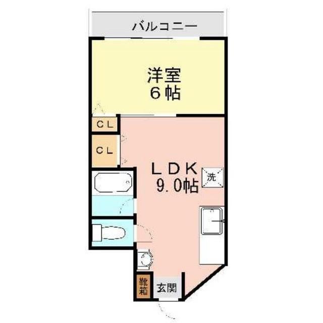 HELLO水前寺(1LDK/5階)の間取り写真