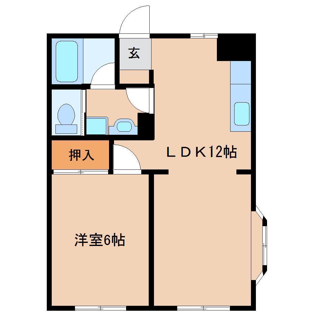 ターキーハウスI(1LDK/2階)の間取り写真