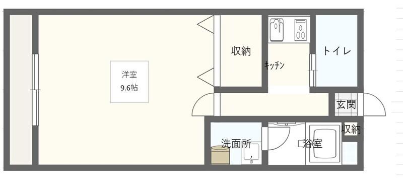 アサンテハイム(1K/2階)の間取り写真