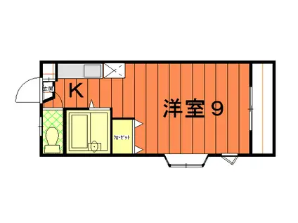 内倉ハイツ(ワンルーム/2階)の間取り写真