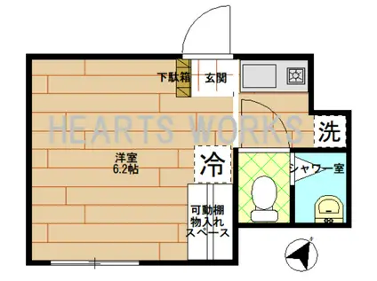 サクラテラス(1K/4階)の間取り写真