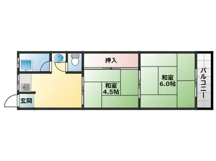 田中文化(2DK/2階)の間取り写真