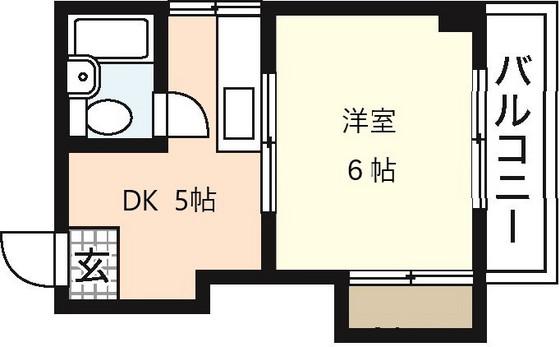 第3原田ビル(1DK/4階)の間取り写真