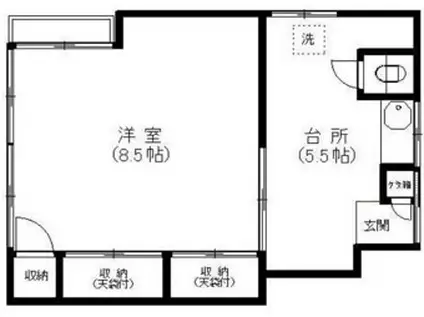 大田アパート(1DK/2階)の間取り写真