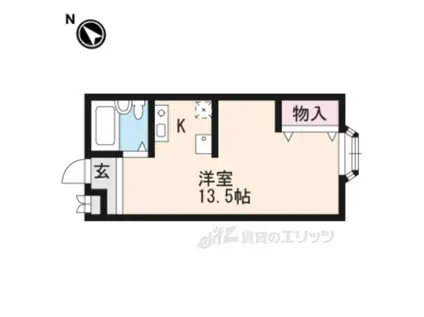 中沢壱番館(ワンルーム/2階)の間取り写真