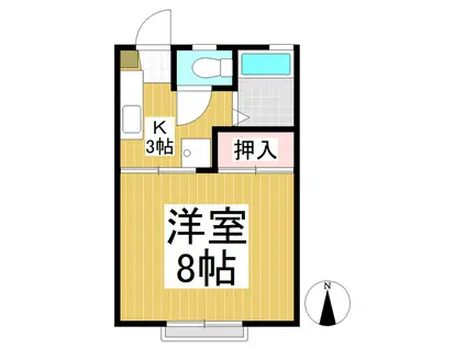 フレグランス三井東館(1K/2階)の間取り写真