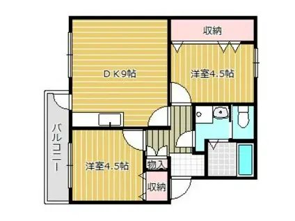 富士梅マンション(2LDK/3階)の間取り写真