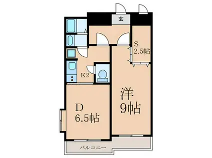 シャトレ広尾(1SDK/1階)の間取り写真