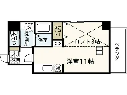 グランマーレ18(ワンルーム/7階)の間取り写真