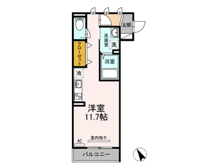 メゾン・ド・キャトル(ワンルーム/2階)の間取り写真