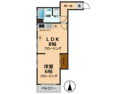毛塚ビル(1LDK/4階)の間取り写真
