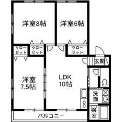 RESIDENCE ISLAND B (3LDK/2階)の間取り写真