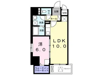 E.ステージ 新御徒町(1LDK/9階)の間取り写真