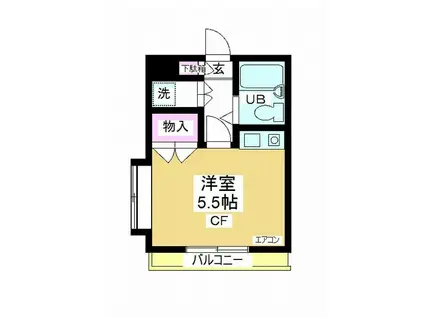 レヂオンス坂戸(ワンルーム/2階)の間取り写真