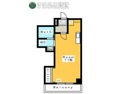 A・CITY三河安城北館(ワンルーム/4階)の間取り写真
