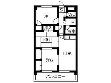 メゾンド・フルール(3LDK/3階)の間取り写真