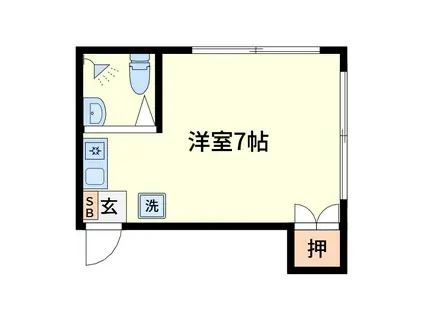 千成ハイツ(ワンルーム/2階)の間取り写真