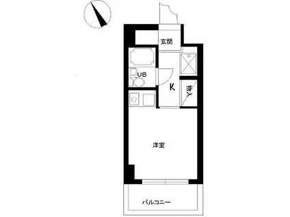 スカイコート鶴見第6(ワンルーム/2階)の間取り写真