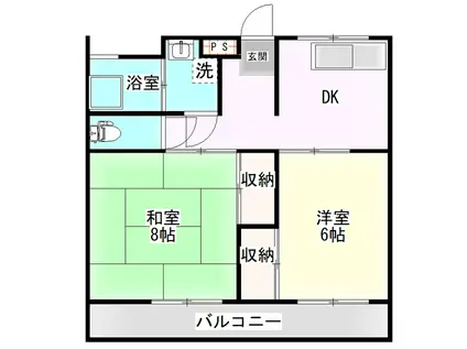 金井ビル(2DK/4階)の間取り写真