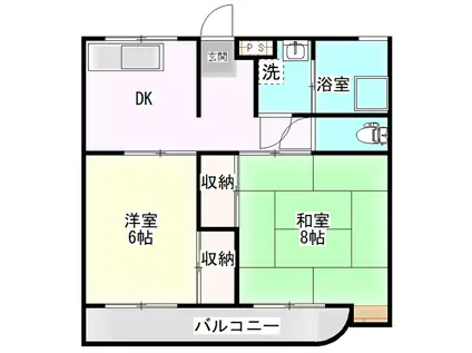 金井ビル(2DK/4階)の間取り写真