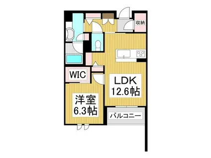 シャーメゾンステージ筑摩(1LDK/1階)の間取り写真