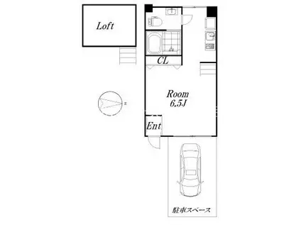 HEIGHT SALOON(1K/1階)の間取り写真