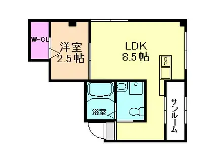 サンハイツ塚本(1LDK/1階)の間取り写真