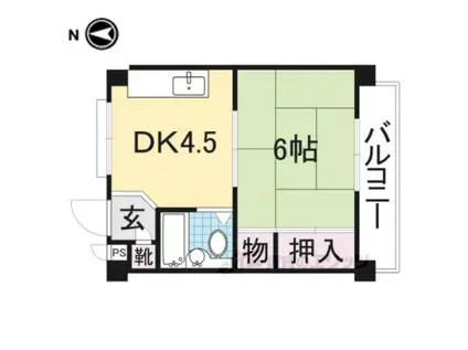 ビラビアンカ(1DK/3階)の間取り写真