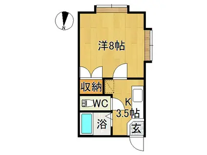 フレールナカノ(1K/2階)の間取り写真