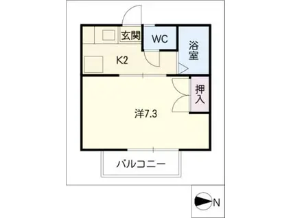 シングル小田原(1K/1階)の間取り写真