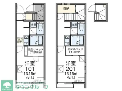 レオネクストケントコート(1K/1階)の間取り写真