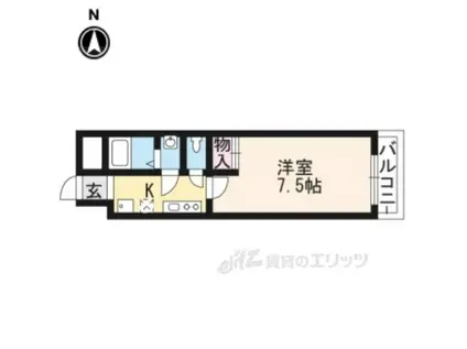 グランドフェニックス二条城(1K/1階)の間取り写真