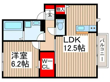 PARK HILLS KEYAKIDAI(1LDK/1階)の間取り写真