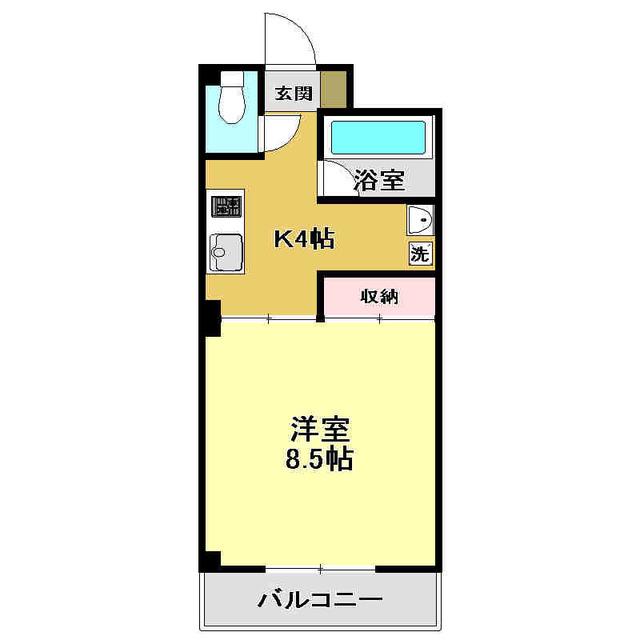 Aクイック(1K/2階)の間取り写真