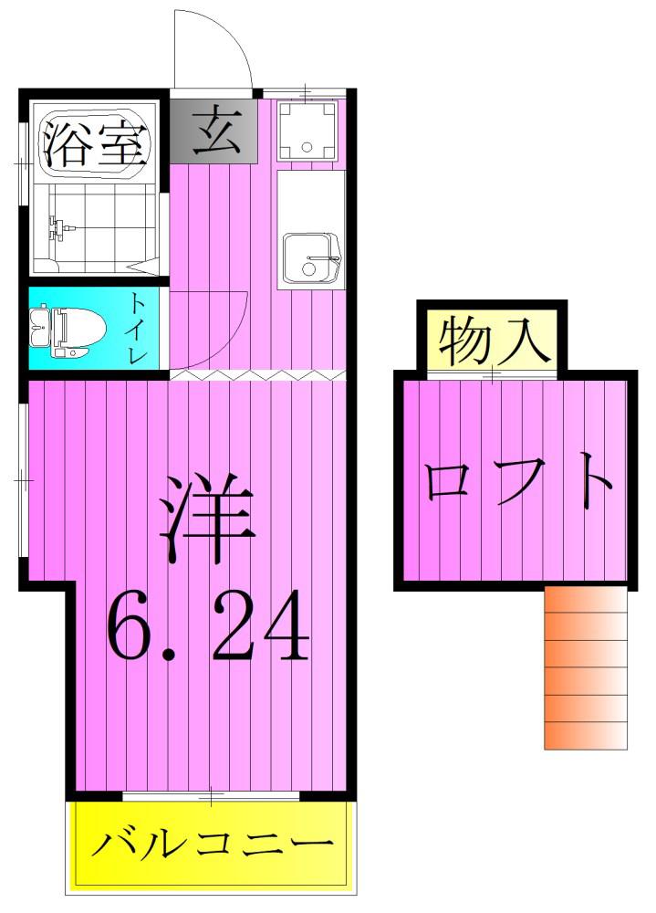 日乃出コーポ(1K/1階)の間取り写真