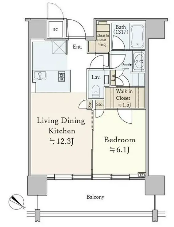 THE ROPPONGI TOKYO CLUB RESIDENCE 18階階 間取り