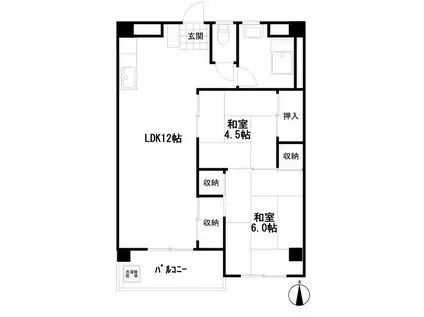 東急北しらとり台ドエリング(2LDK/2階)の間取り写真