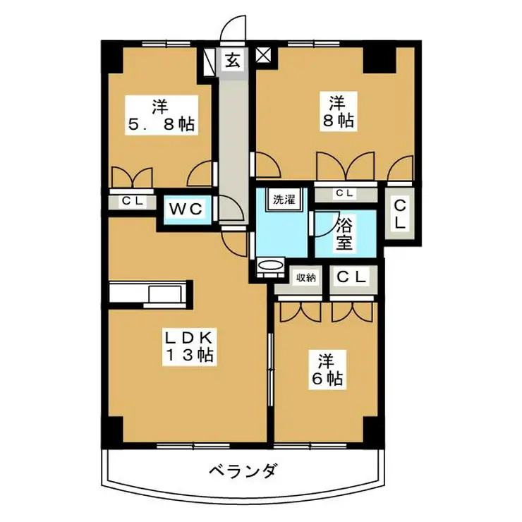 シャルマン6 4階階 間取り