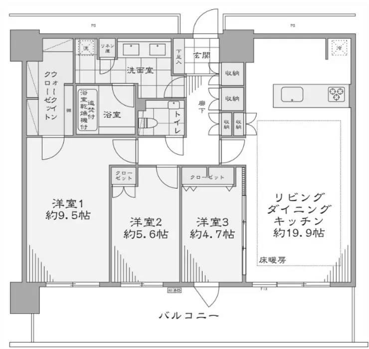 パークタワー品川ベイワード 14階階 間取り