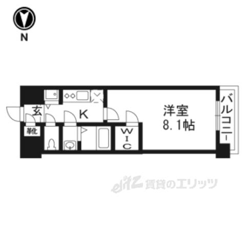 エスリード京都梅小路(1K/3階)の間取り写真