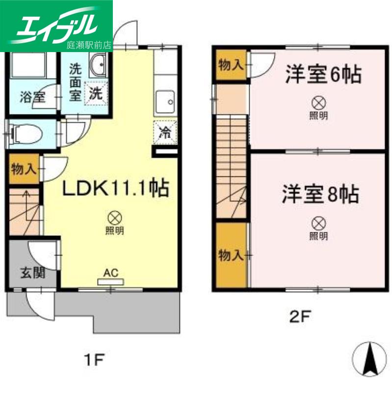 ファミーユロータス(2LDK/1階)の間取り写真