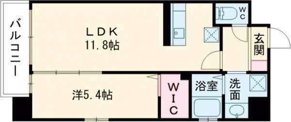 MUU.黒崎(1LDK/6階)の間取り写真