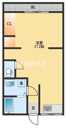 シティハウス油木(ワンルーム/2階)の間取り写真